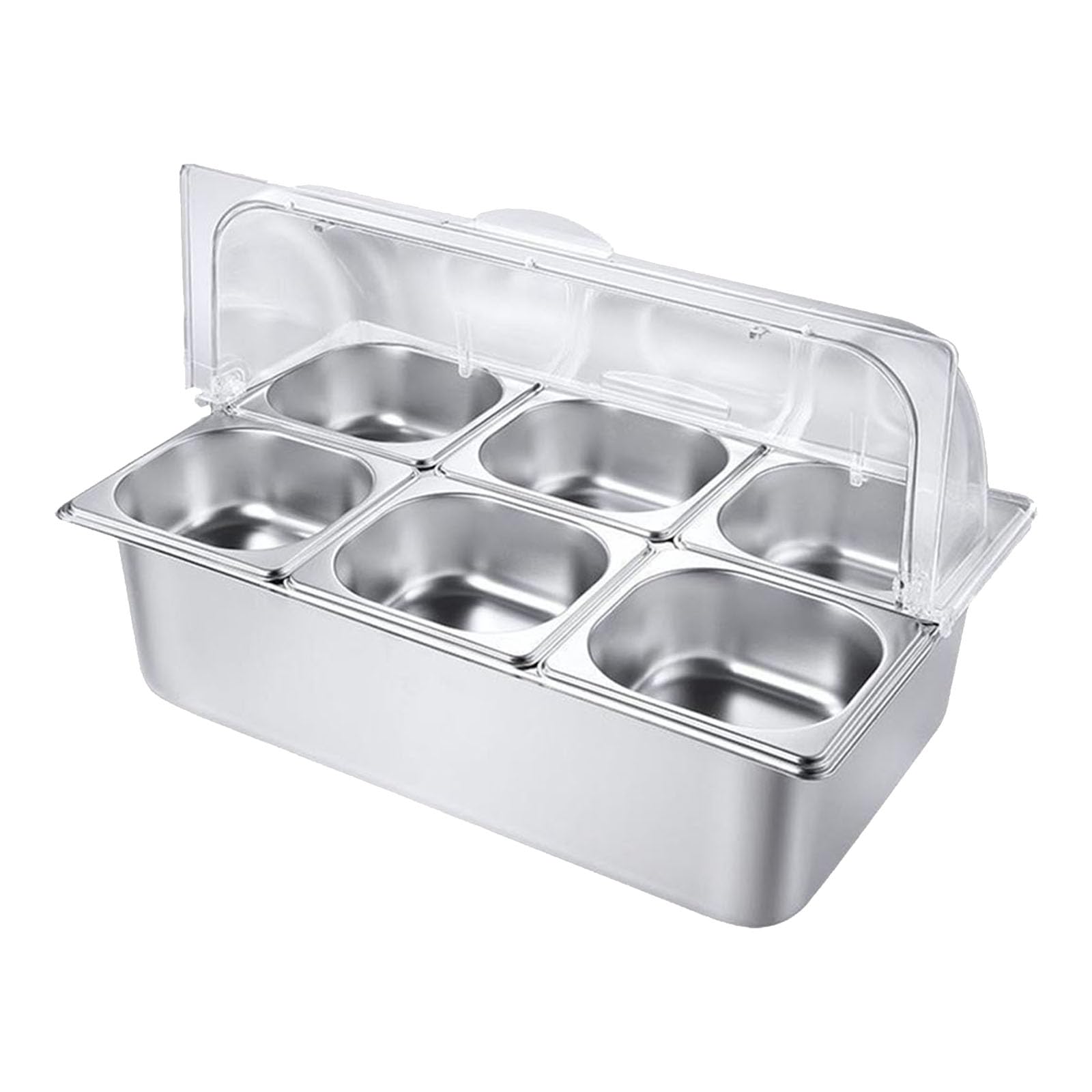 Buxuaaaa Rectangular Countertop Stainless Steel Catering Pan Set with Lid for Buffet and Event Large Capacity Food Display Tray Outdoor Food Display