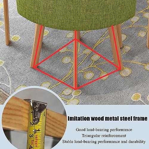 HM&DX Round Dining Table Set with 4 Chair, Small Office Conference Room Tables and Chairs,Modern Leisur Dining Room Furniture for Kitchen Lounge Living Room(80cm(31.5\"), Yellow) - Thumbnail 6