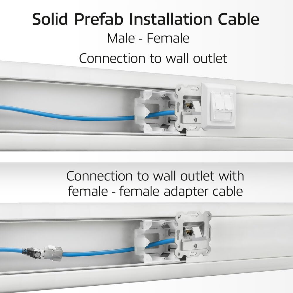 ACT Câble d'installation CAT6A S/FTP, 30 m, pré-assemblé, prise en charge 4PPoE, 100 W, 23 AWG, classification B2ca, connecteur RJ45, pour environnements à haut risque, mâle vers femelle - FB0130