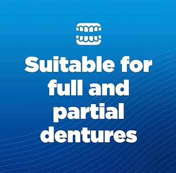 Blue Active Plus Three Packs of 30 Denture Tablets with KYNZA Denture Brush