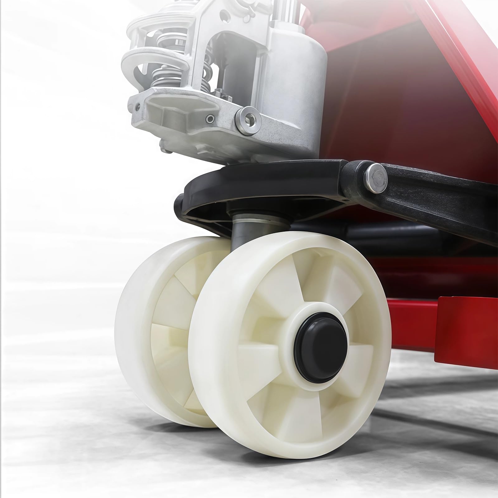 Industrial Transpaleta hidráulica 2T con Ruedas duales vinculadas for línea de producción Taller Almacén(Pequeño)