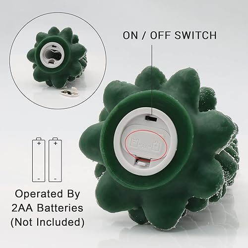 Miniatura 4 de PChero Vela LED para árbol de Navidad con temporizador remoto, cera real de 7.9 pulgadas, funciona con pilas, sin llama, parpadeante para regalo de