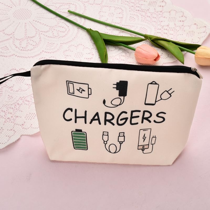 Charging Cable Organiser Bag for Women Men Chargers Organiser Bag for Travel Backpack with Zipper Toiletry Pouch Gifts for Friends Daughter Son - Image 2