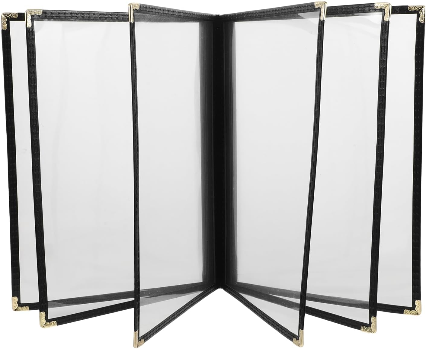 LOGOFUN Transparent Loose Leaf Menu Holder Binder with 6 Pages for Restaurant Cafe Food Service Dinner Food Supplies