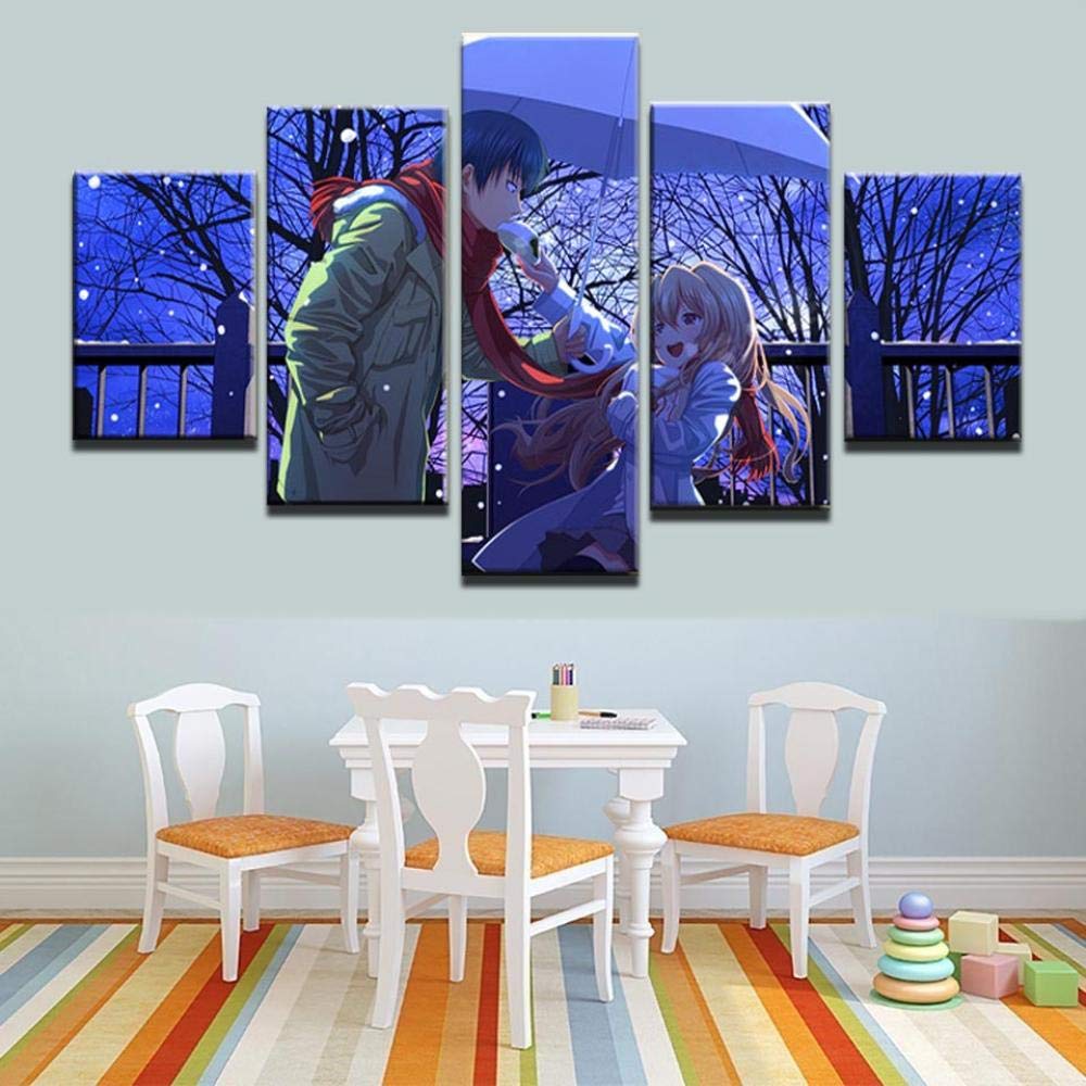 NYJNN 5 Canvas Painting Wall Art HD Prints 5 Piece ative Anime Toradora Painting Loves Pictures Painting on Canvas