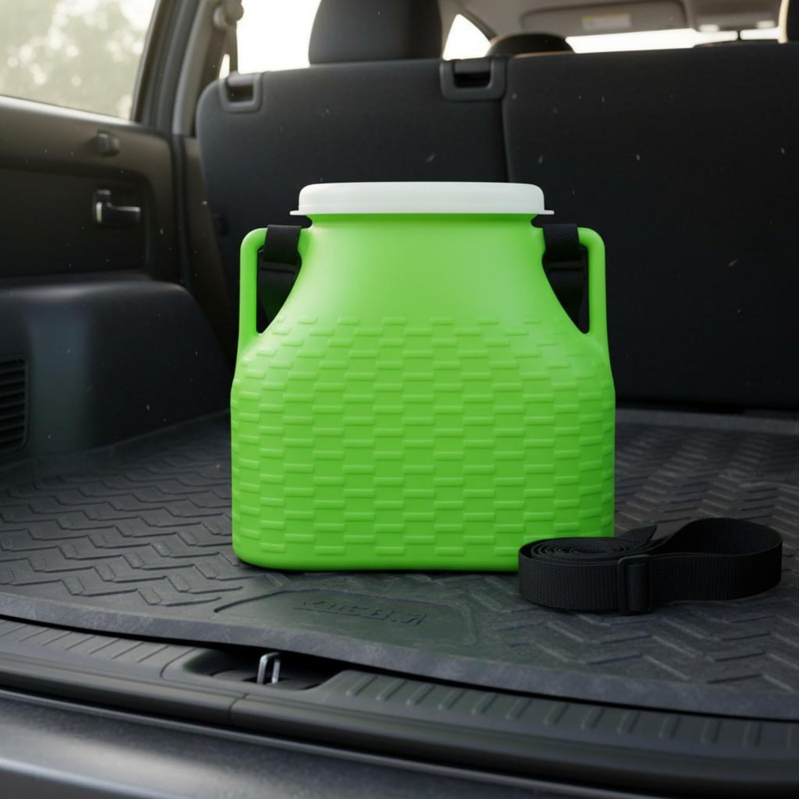 Seau de Pêche avec Bandoulière Imperméable Boîte à Poissons Vivants Portable Grande Capacité Seau à Vifs Portable pour Bateau, Vert, 20 litres