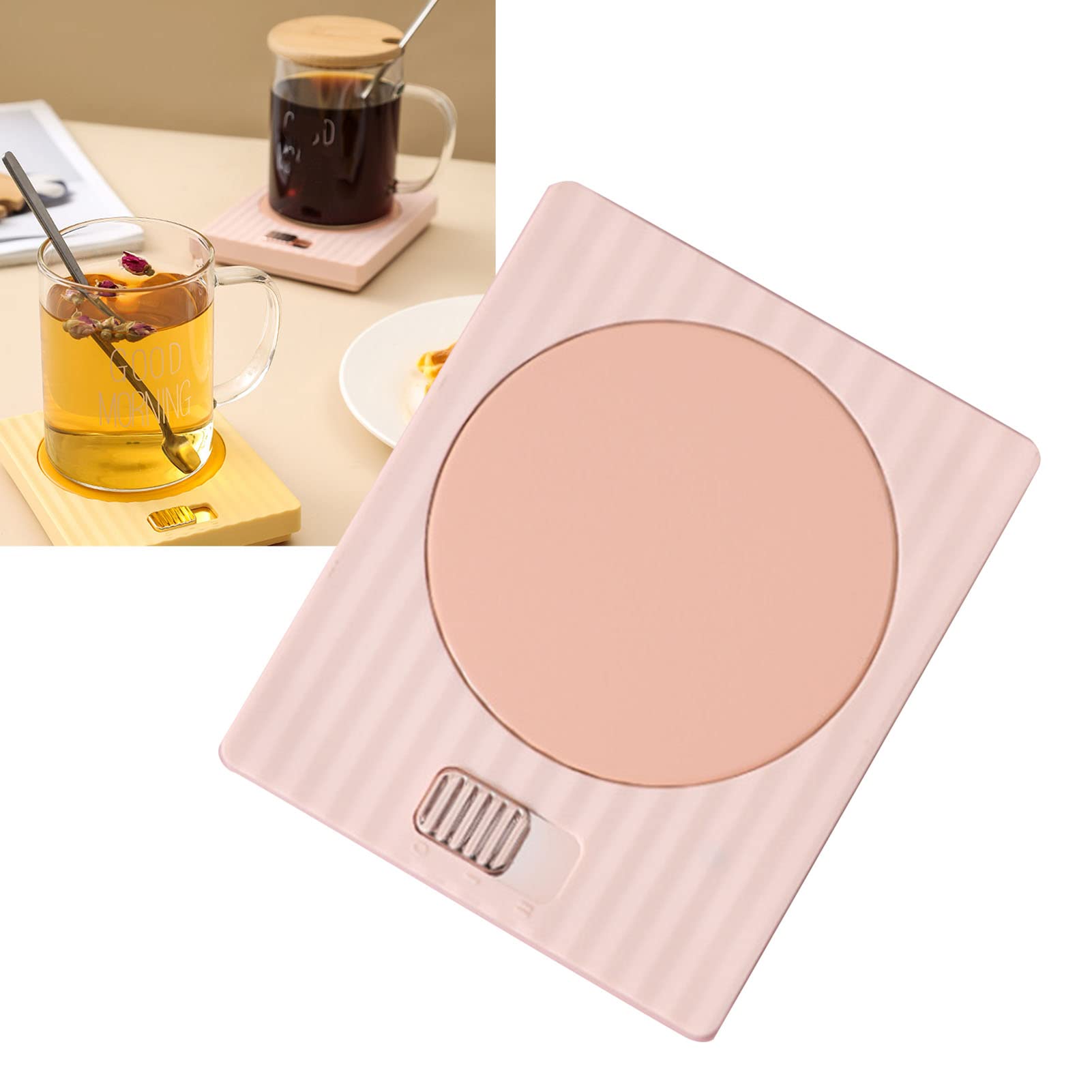 220V Mug Warmer,2 Temperature 2 Modes Coffee Warmer Electric Candle Warmer,Adjustable USB Beverage Warmer for Egg Cake Wet Towels (Pink)