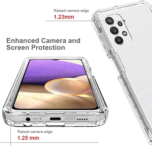 Miniatura 2 de Funda compatible con Galaxy A32 5G, Samsung A32 5G para niñas y mujeres, cuerpo completo, a prueba de golpes, transparente, suave, flexible, funda