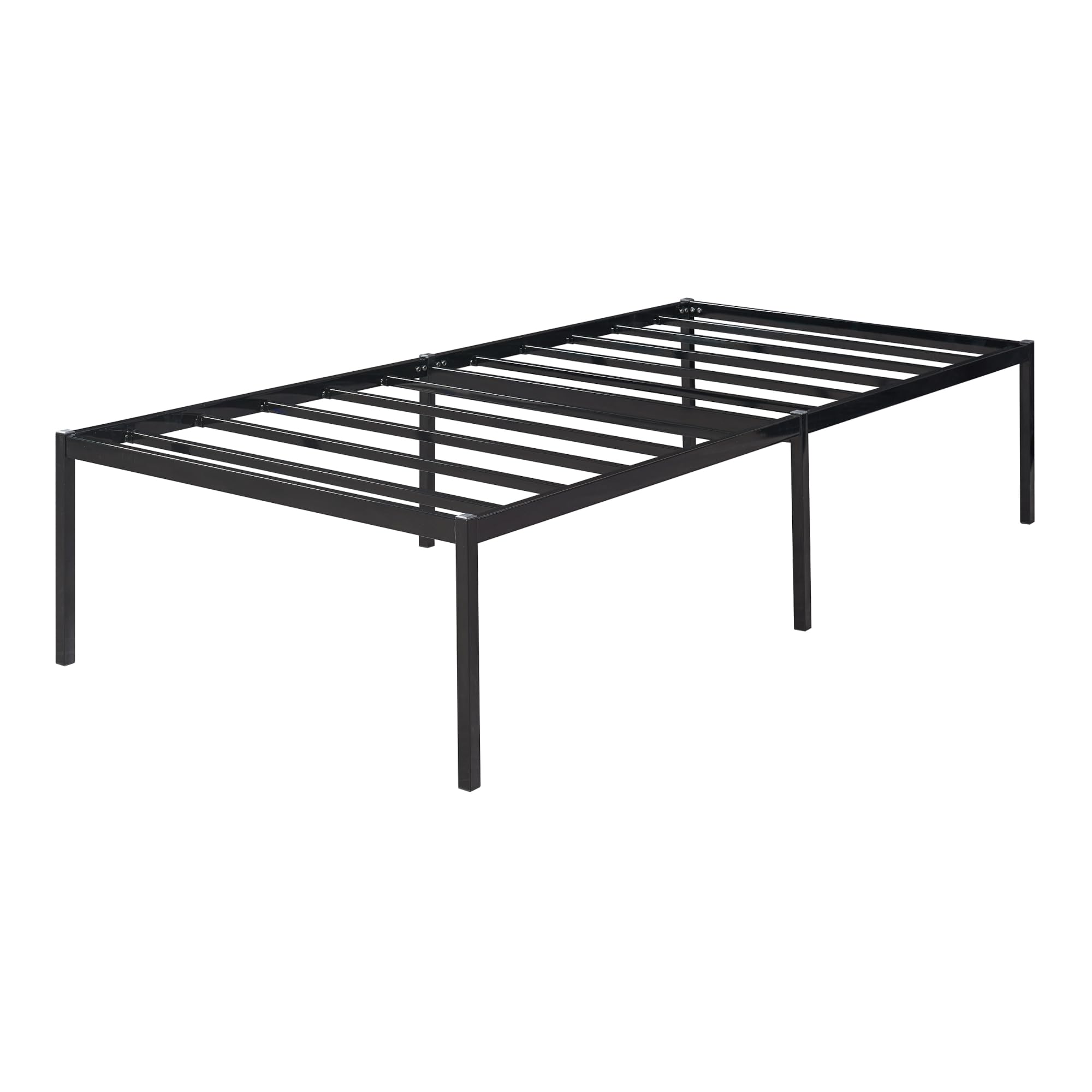 [en.casa] Vårdö łóżko 90 x 200 cm, metalowa rama łóżka, łóżko pojedyncze, rama łóżka ze stali, kolor czarny