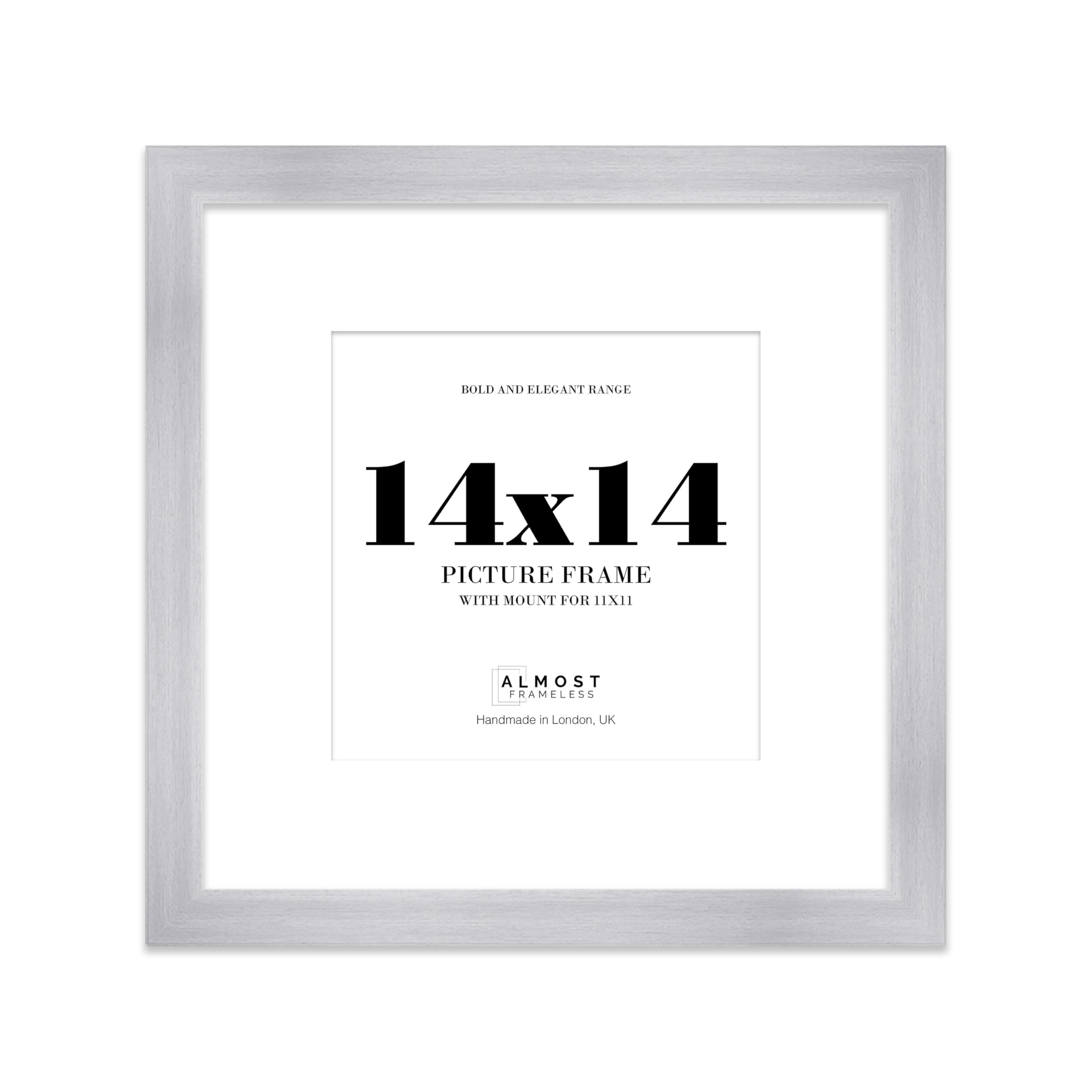 14x14 Silver Square Frame With Mount for 11x11 Pictures 28mm Edge Frame Display with Wall Hooks, 1 Pack โ image 1