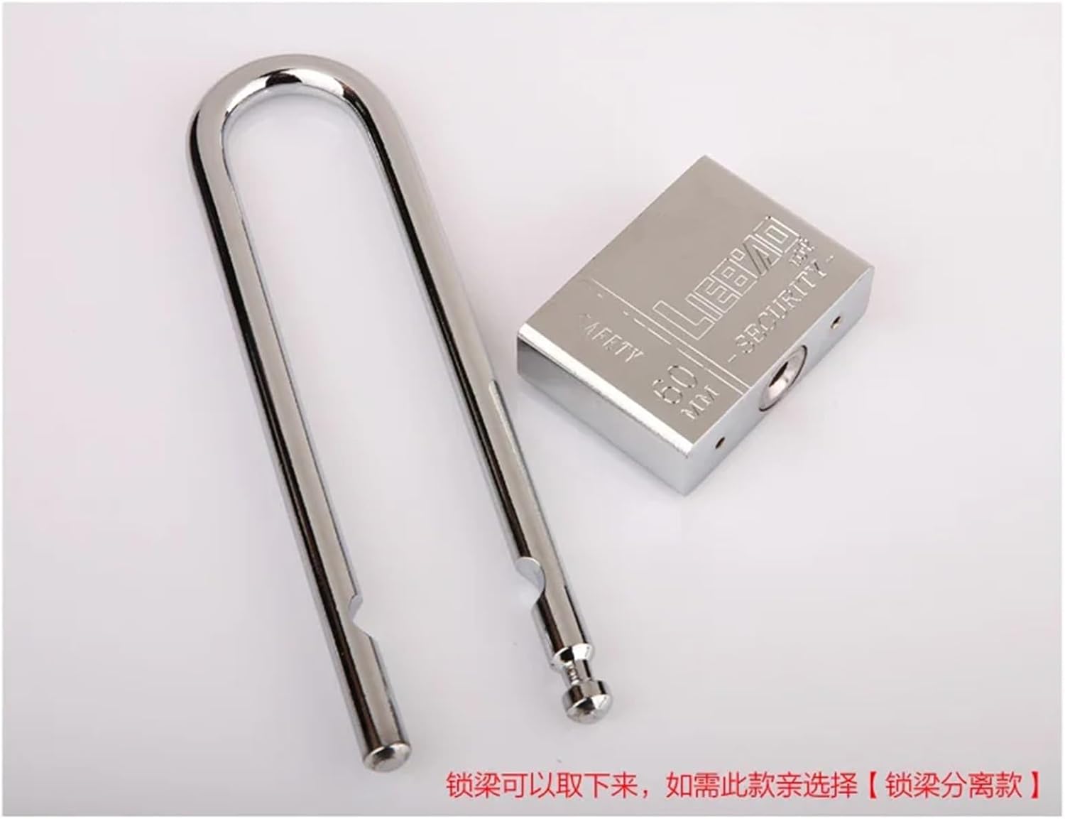 Long Lock Beam Stainless Steel Bike Padlock Door Cabinet Drawer Gate Lock with Keys 1Pcs(Detached)