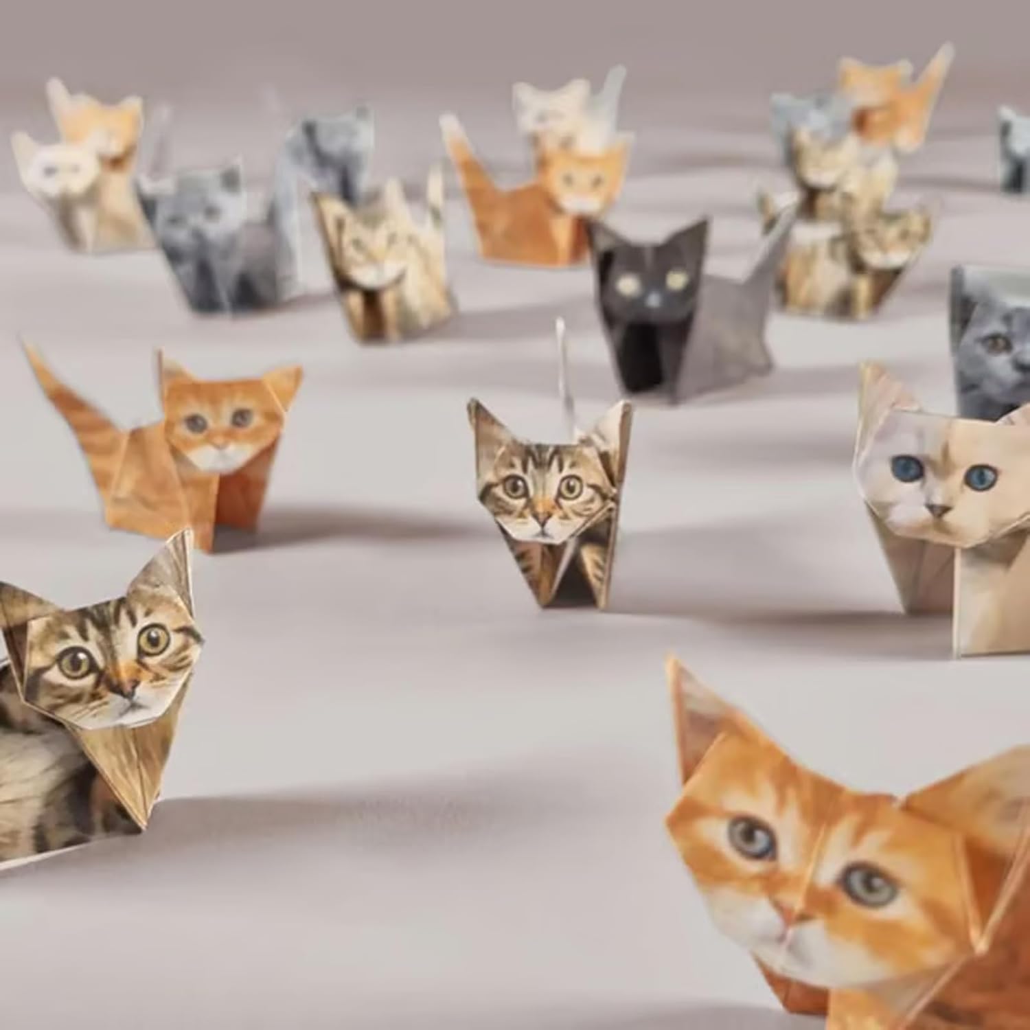 Natwo DIY Paper Cats Origami Kit, Cute Animals Shaped 3D Origami Kit, Creative Craft Activity for Adults Kids Animal Lovers (Cat) - Image 3