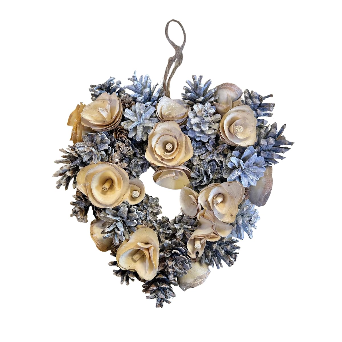 Heaven Sends White Pinecone Heart Wreath