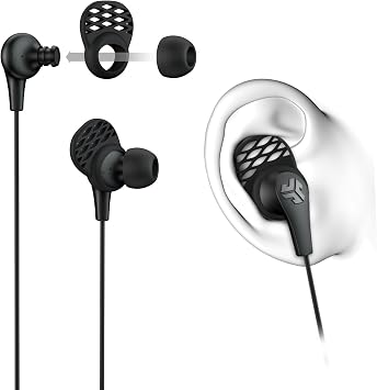 JLab JBuds Pro Signature Earbuds, Titanium 10mm Drivers, Music Controls, Universal Mic, Custom Fit with Cush Fins, Purple