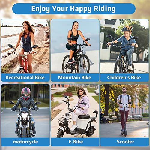 Bike Mirrors Handlebar Rearview Mirror, Adjustable Bicycle Mirrors For Handlebars, Shockproof Bike Mirror, Wide View Hd Glass Bike Rear View Mirror For Mountain Road Bikes Electric Bicycle (A Pair) #TOP6
