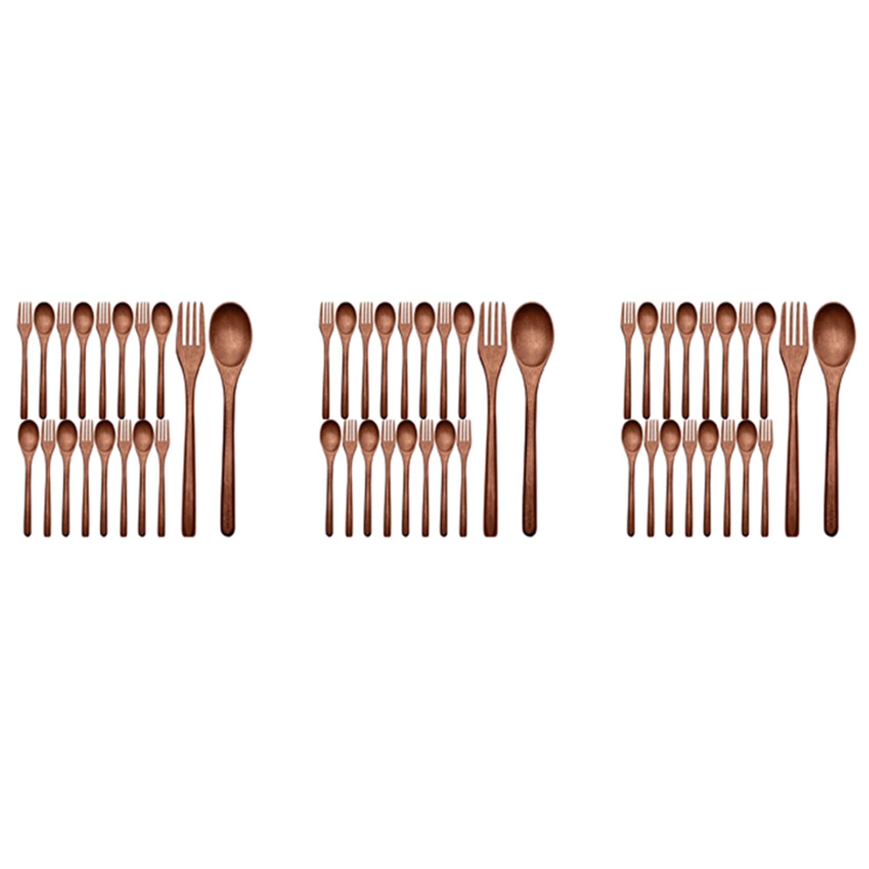 Hndhbfgrt 48Pcs Wooden Spoons Forks Set Including Wooden Spoons and Wooden Forks Japanese Wooden Utensil Set Reusable Handmade