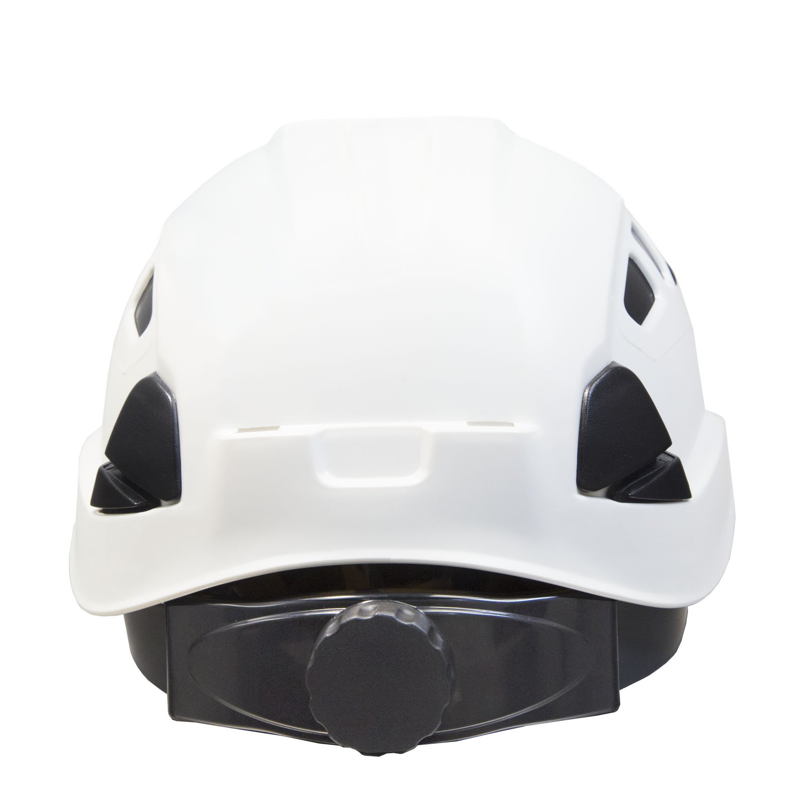 ŚOI firmy JORESTECH - ABS work-at-height and Rescue Hard Hat szczelinowy wentylowany kask z regulowaną grzechotką 6-punktowe zawieszenie ANSI Z89.1-14 (biały)