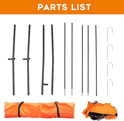 Miniatura 8 de Pantalla en L de béisbol portátil, pantalla protectora ligera para jarra, equipo de práctica de béisbol, red de lanzamiento de béisbol, con marco de