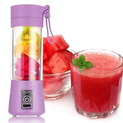 SRK Enterprise Portable Blender, Personal Size Electric Rechargeable USB Juicer mixer Cup, Fruit Mixer Machine 6 blade / 380 ml / multicolor