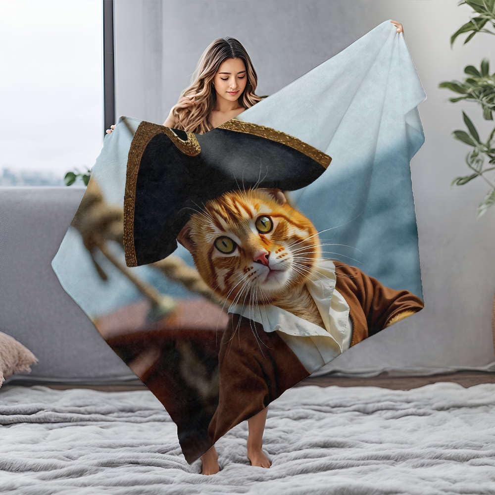 Couverture en flanelle chat pirate pour vos soirées cocooning