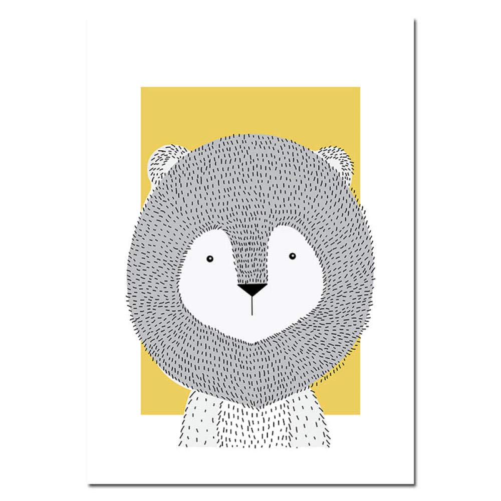 Wandbild Leinwand-Druck – Löwe & Affe Design Für Kinderzimmer, Bunt & Ohne Rahmen