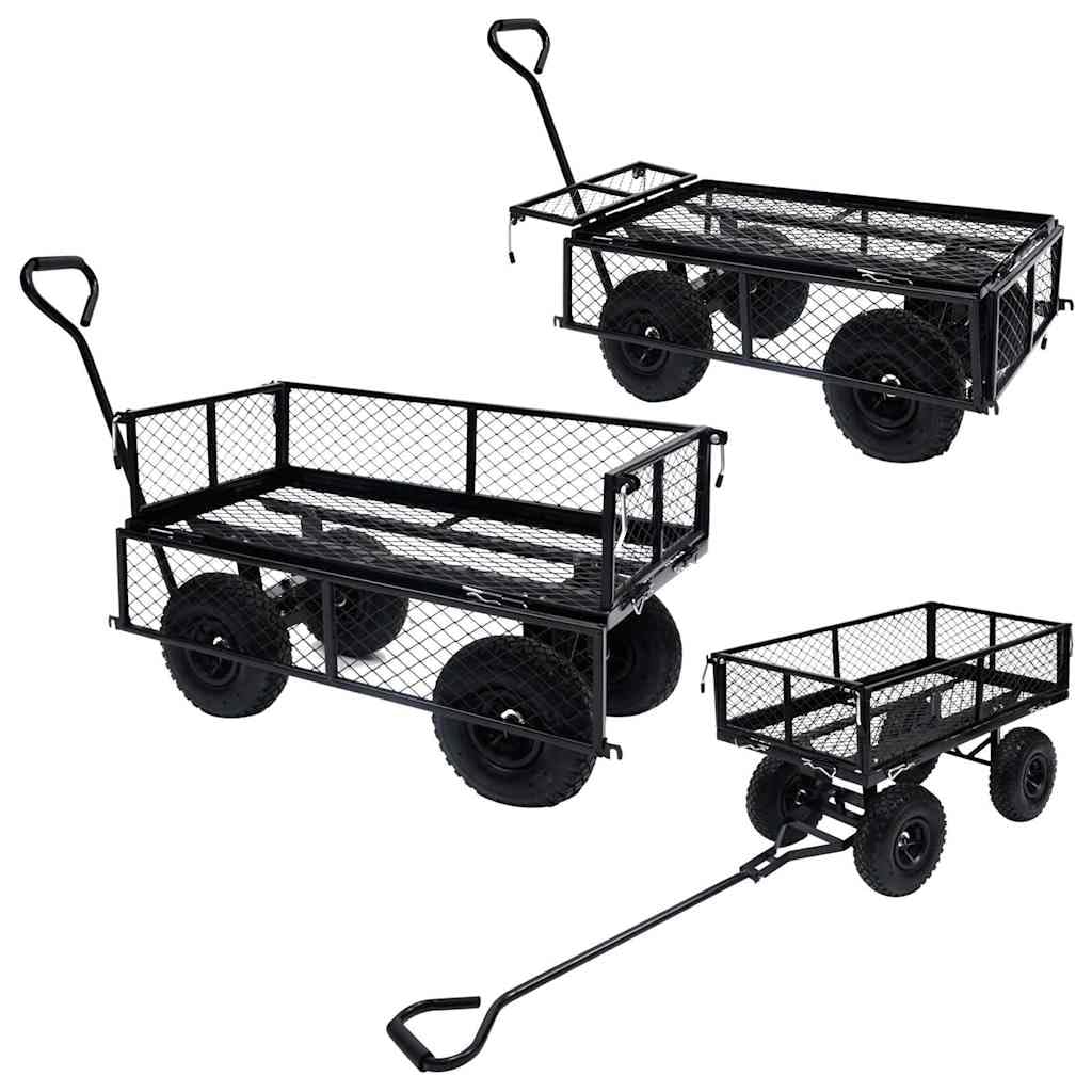 Carrello da giardino in acciaio 250 kg con ruote pneumatiche