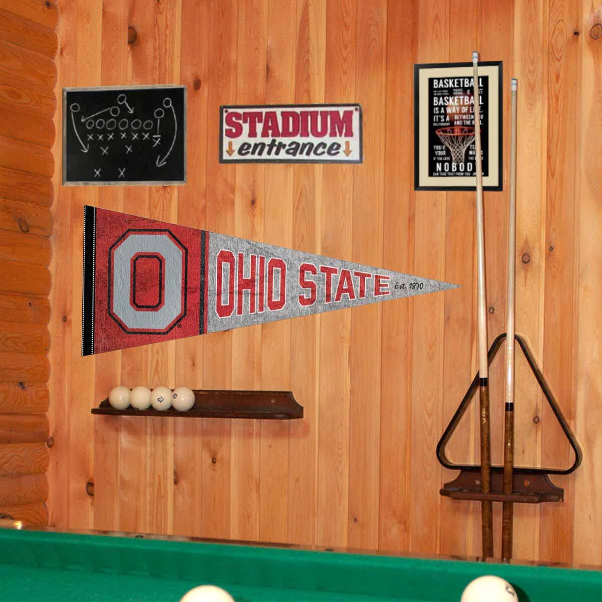 Ohio State Buckeyes Pennant Throwback Vintage Banner