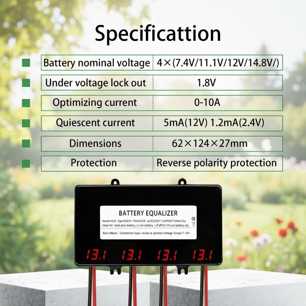 Batterie Equalizer für 4 x 12V Batterien Balancer Aktivspannung Blei Säure Li-Ionen LiFePO4 Batterie HC02