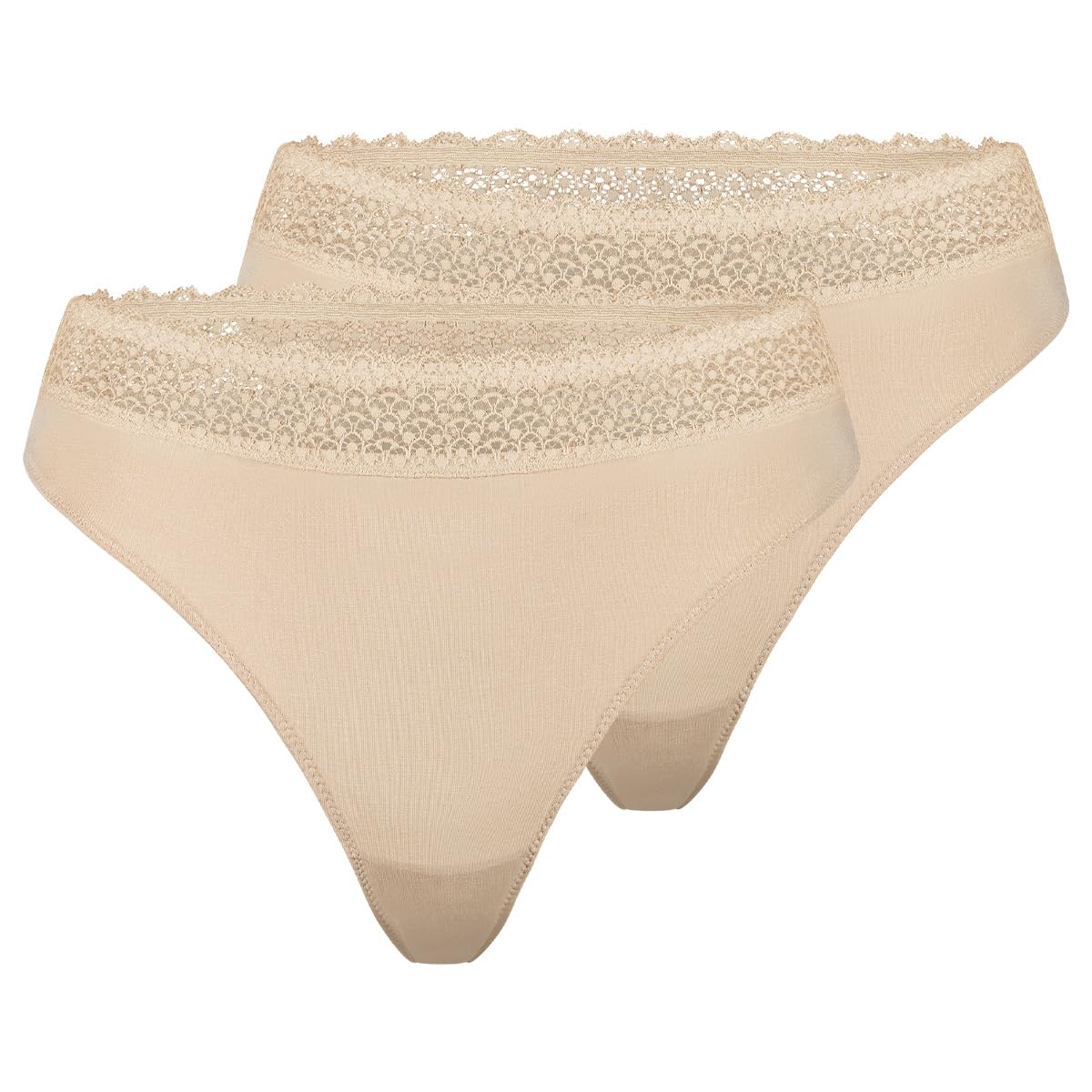 Triumph Women's Feel Of Modal String 2p UNDERPANTS, beige, L