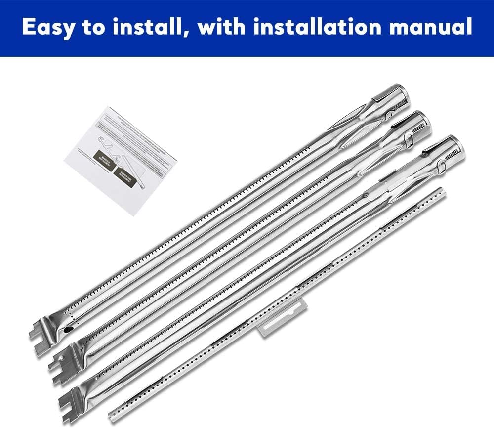 Uniflasy 69787 18 Inch Grill Burner Tubes 7638 17.5 Inches Cooking Grates for Weber Spirit 300 Series Spirit E310 E320 S310 S320 Weber Spirit 300 Grill Parts