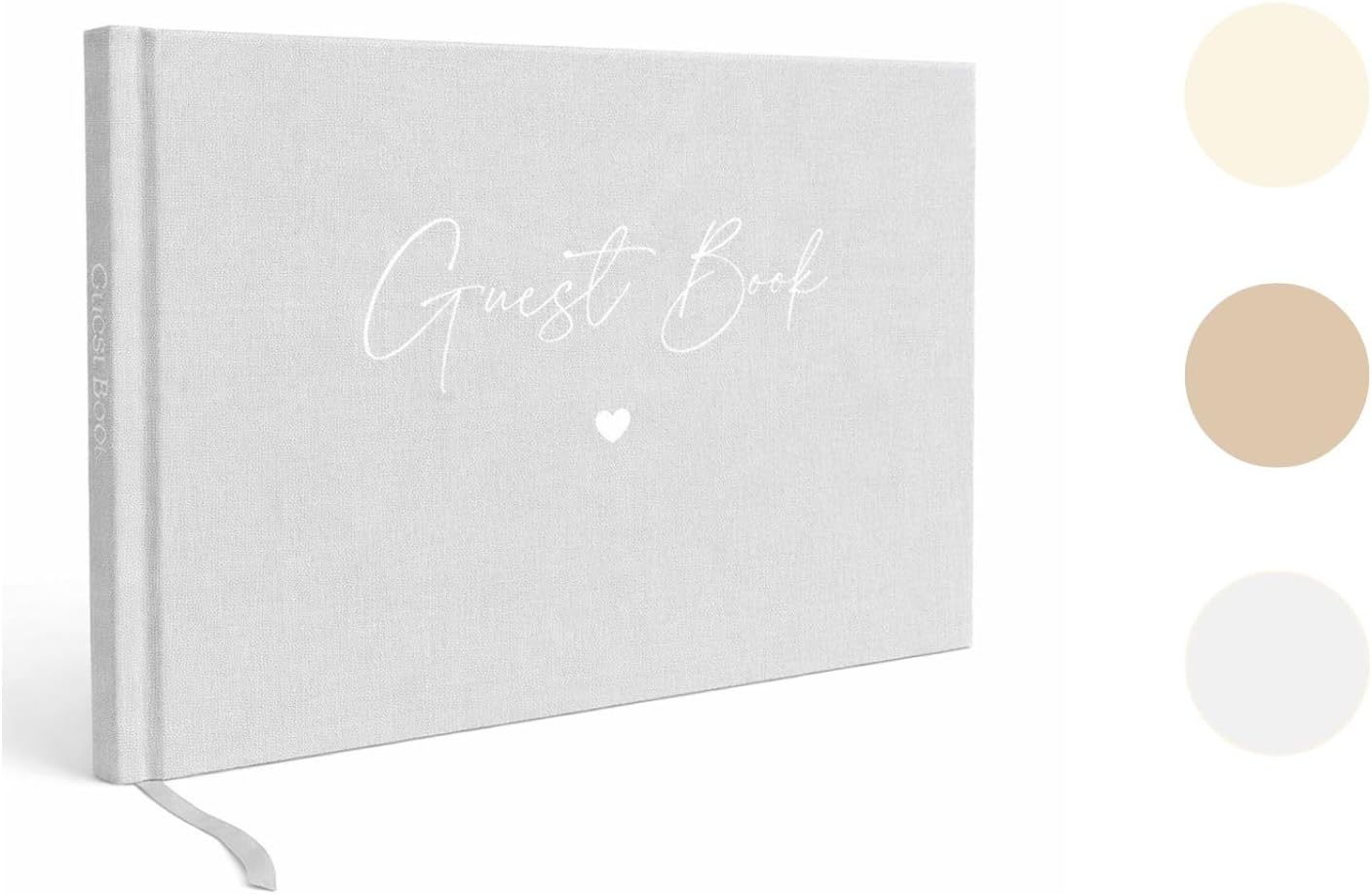 Guest Book - Linen, Wedding, Birthday, Bridal Shower, Special Events - (40 Pages (80 Front to Back), Grey)