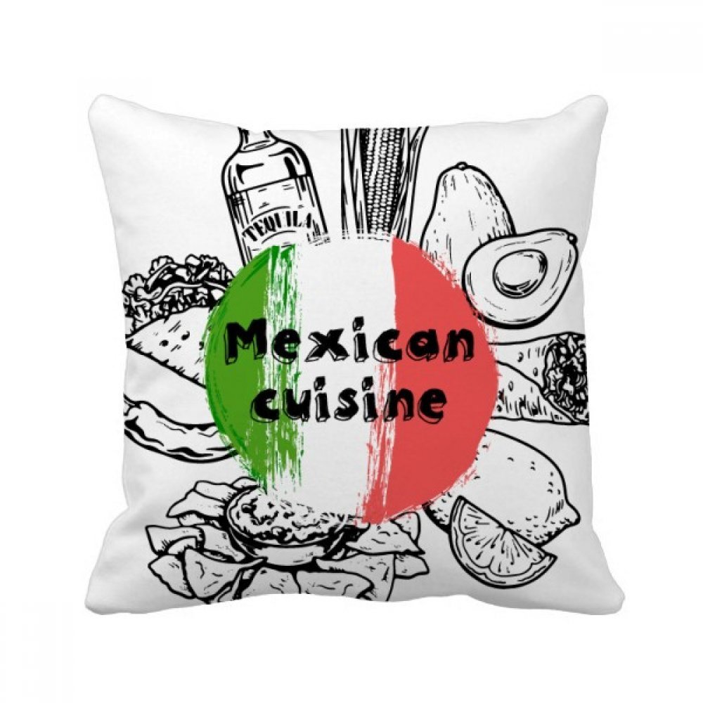 Coussin carré Mexique Cactus imprimé multicolore avec housse lavable