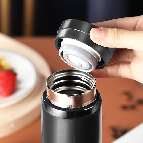 Miniatura 4 de Mini Thermos Bonita Botella de Agua - Matraz Pequeño Diminuto Aislado al Vacío de Acero Inoxidable 1810 de 7 oz - A Prueba de Fugas y Derrames y