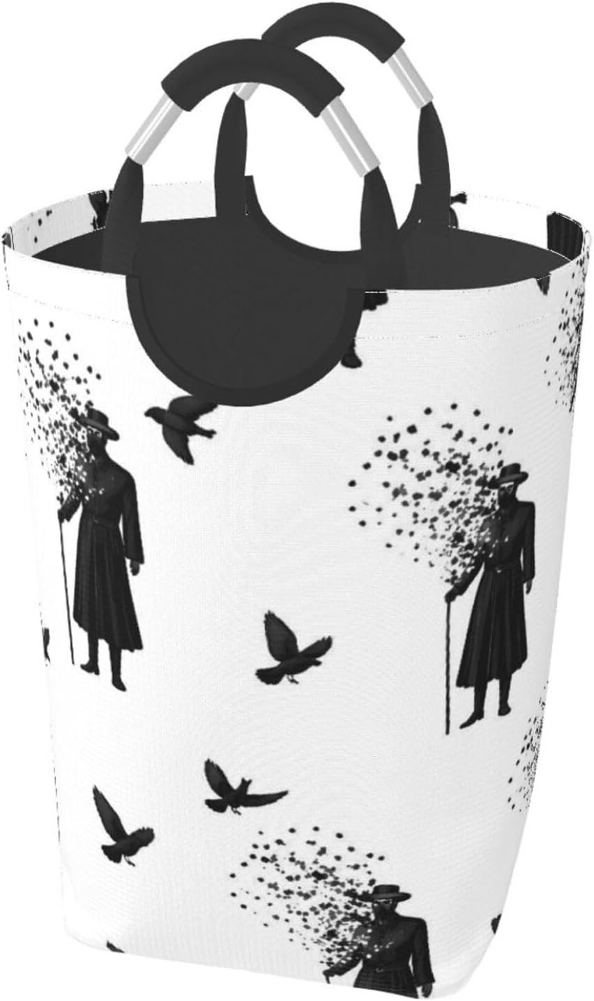 Black Crow Raven Bird Dirty Clothes Pack Square Storage Bag Laundry Bathroom Home Necessities