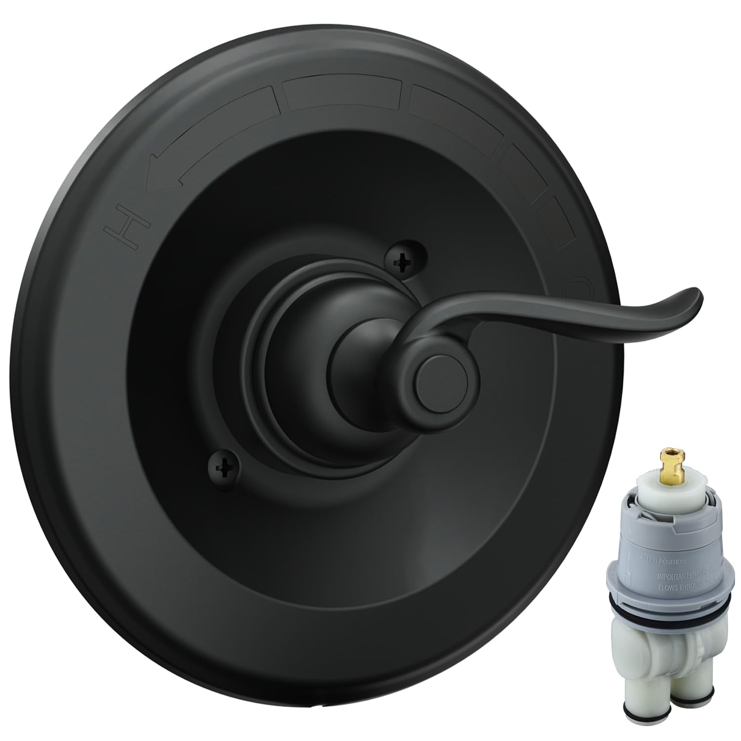 BT14096 Matte Black Replacement for Windemere 14 Series Single-Function Trim Kit Handle (RP46074 Cartridge Included),Compatiable with Delta Shower Faucet System Valve R10000 Series(Valve Not Included)