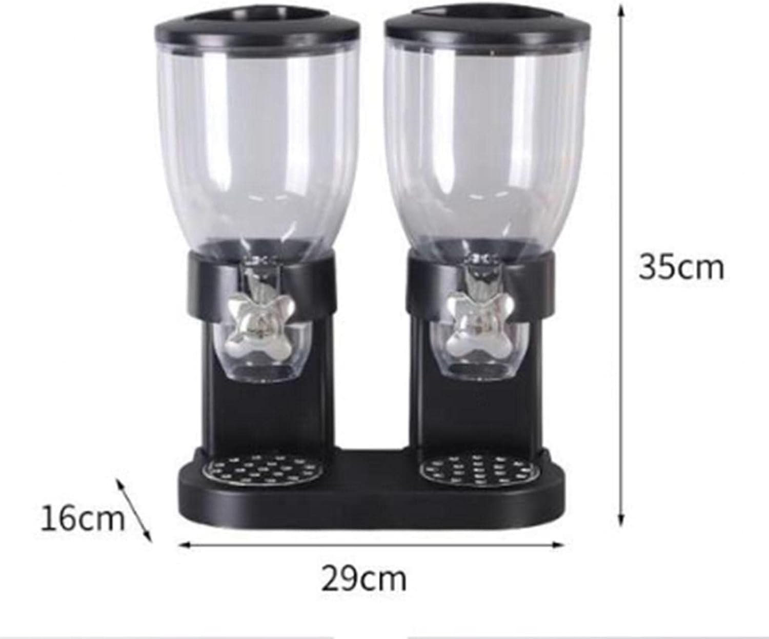 Dual Dry Food Dispenser for Cereal, Nuts, Candy & More, Large Capacity 2L, Portion Control, Keeps Food Fresh, Easy to Clean, Wall-Mounted or Tabletop