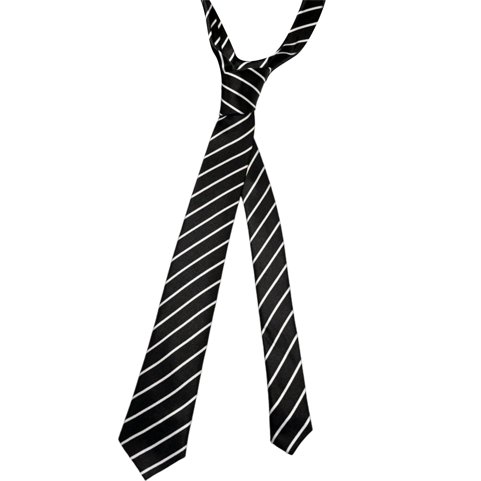 MICFENY Skinny Stripe Necktie For Men Wear Wrinkles Resistant Formal Tie for Wedding and Formal Occasion Dressingup Props