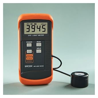 UVB Meter, 254 Light Meter Narrow-band Spectrum 248nm-262nm Digital UV Radiation Intensity Detector Resolution:1uW/cm2 UV Meter
