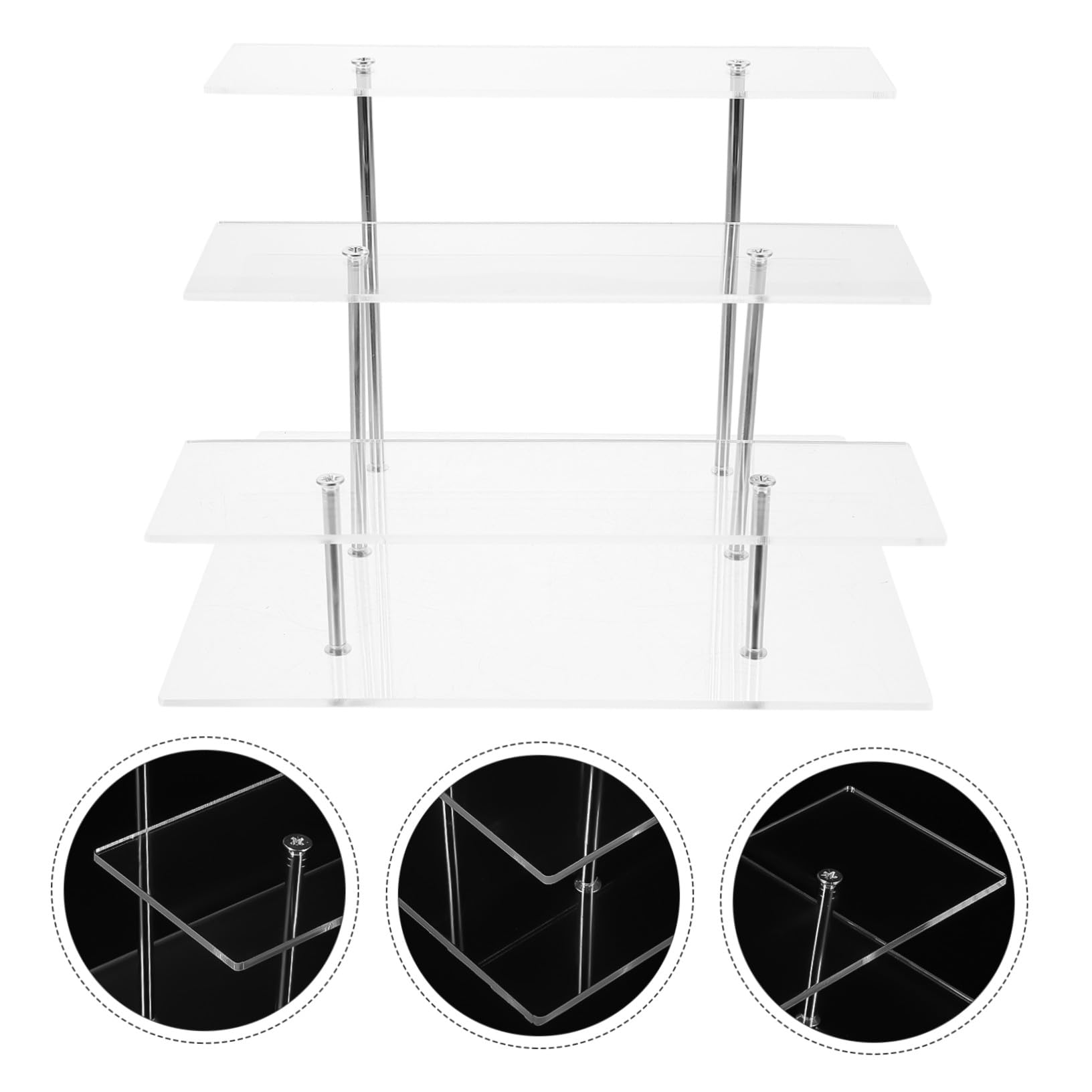 Espositore Cosmetici a 3 Livelli in Acrilico, Scaffale a Gradini | Organizzatori Trucchi a 3 Livelli, Superficie Liscia e Struttura Stabile, per Profumi e Figurine