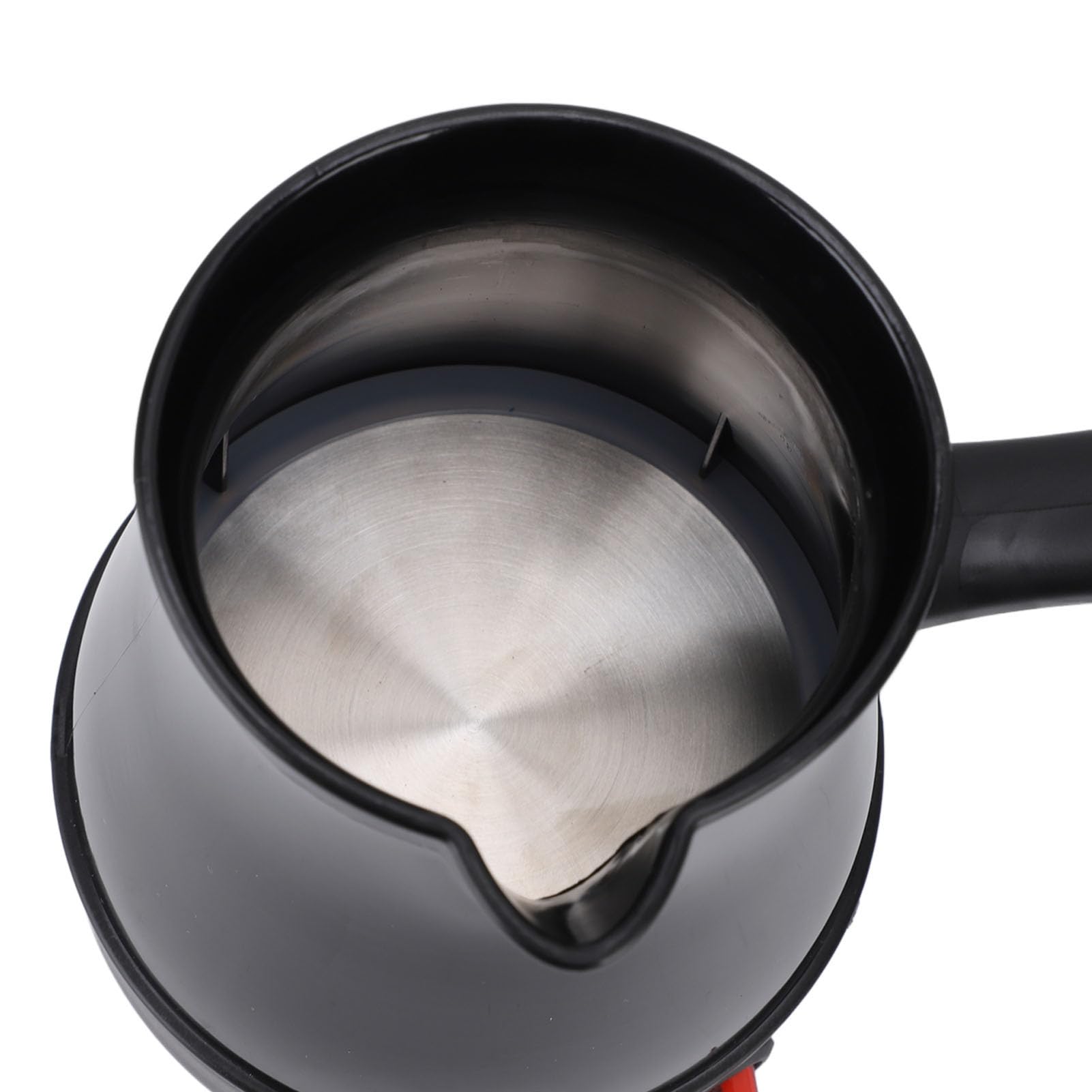 SENECESLI Théière turque électrique, 300 ml, en acier inoxydable, pour la maison et les voyages, noir