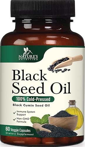 Miniatura 1 de Aceite de semilla negra  60 cápsulas de gel blanda premium prensado en frío sin OMG Nigella Sativa aceite de semilla de comino negro puro Omega 3 6