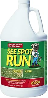 See Spot Run Lawn Protectant | Complete and Safe Natural Lawn Care for Pets. Cures and Prevents Dog Urine Spots (128 oz. / 1 Gallon Economy Refill)