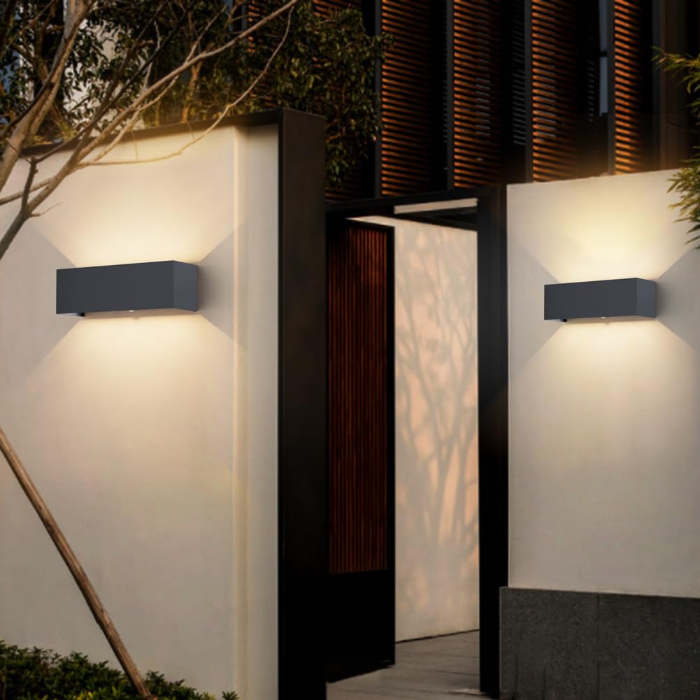 Klighten Lampada da esterno, 30W Applique da Parete con sensore di movimento per luci esterni/interni Lampada da parete con fascio regolabile IP65 Impermeabile 3000K, Antracite