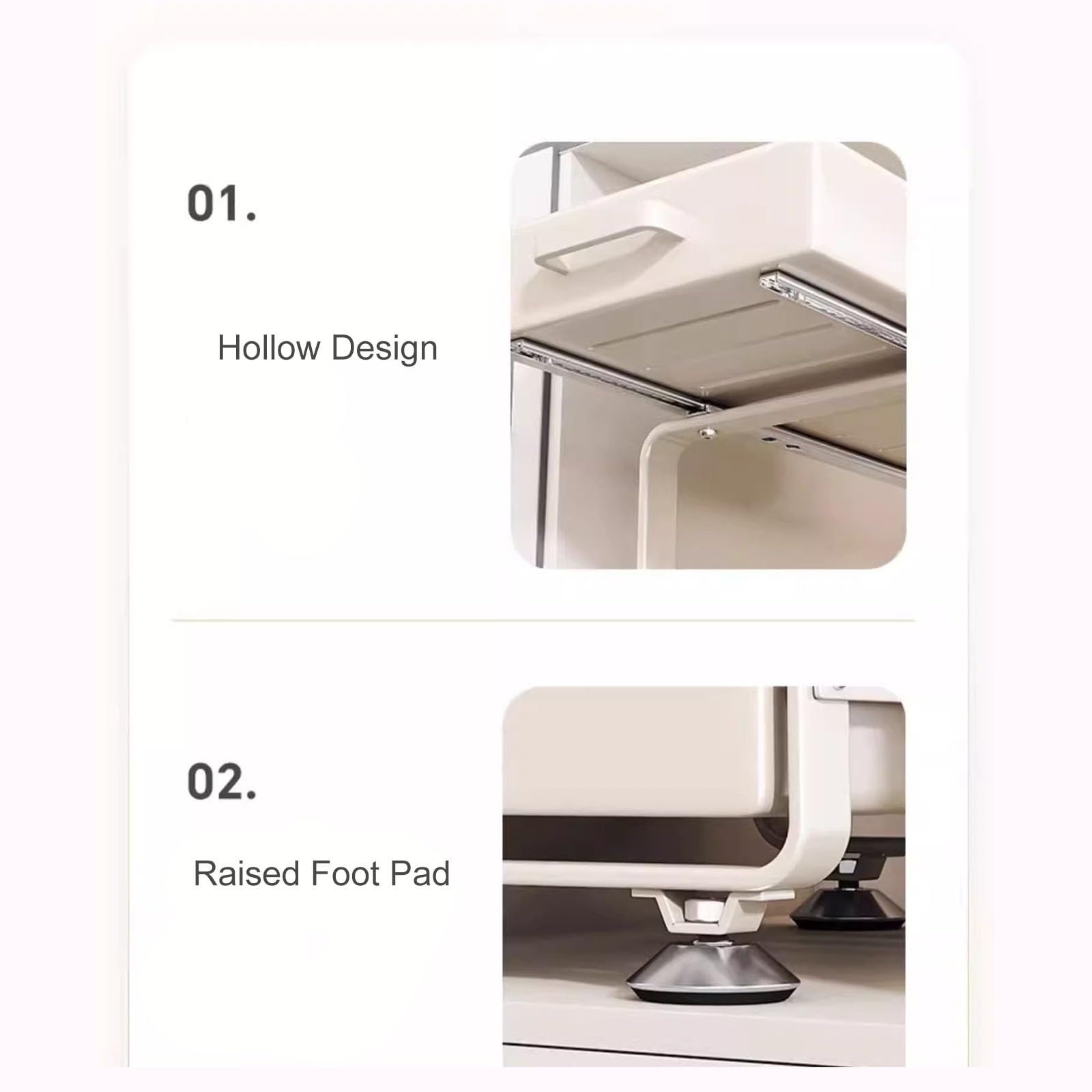 Cestello da Cucina Scorrevole a 2 Livelli, Organizzatore Sottolavello Cucina, Ripiano Salvaspazio Cucina con Piedini Antiscivolo per Dispensa, Bagno, Casa