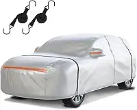 Capa impermeável para carro SUV: Proteção de 6 camadas contra chuva, neve, UV e poeira - Ajuste universal de até 510 cm com porta com zíper e alças à prova de vento para uso ao ar livre, garagem,