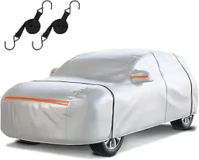 Capa impermeável para carro SUV: Proteção de 6 camadas contra chuva, neve, UV e poeira - Ajuste universal de até 510 cm com porta com zíper e alças à prova de vento para uso ao ar livre, garagem,