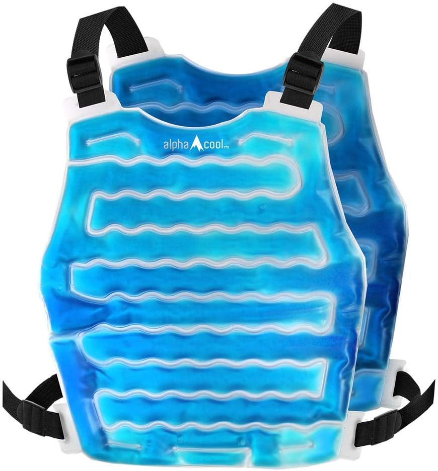 Alphacool Original Cooling Ice Vest for Men and Women – Reusable Flexible Cooling Vest with Adjustable Straps – One Size Vest for Hot Weather Outdoor Working