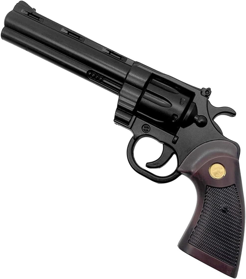 12-Inch Foam Decorative Revolver Prop – Realistic Replica with Textured Grip and Long Barrel – Accessory for Cosplay, Costumes, Film, and Display