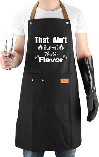 Miniatura 5 de Regalos para hombres y mujeres, divertido delantal con 3 bolsillos para herramientas, correa ajustable para el cuello, impermeable, regalos para