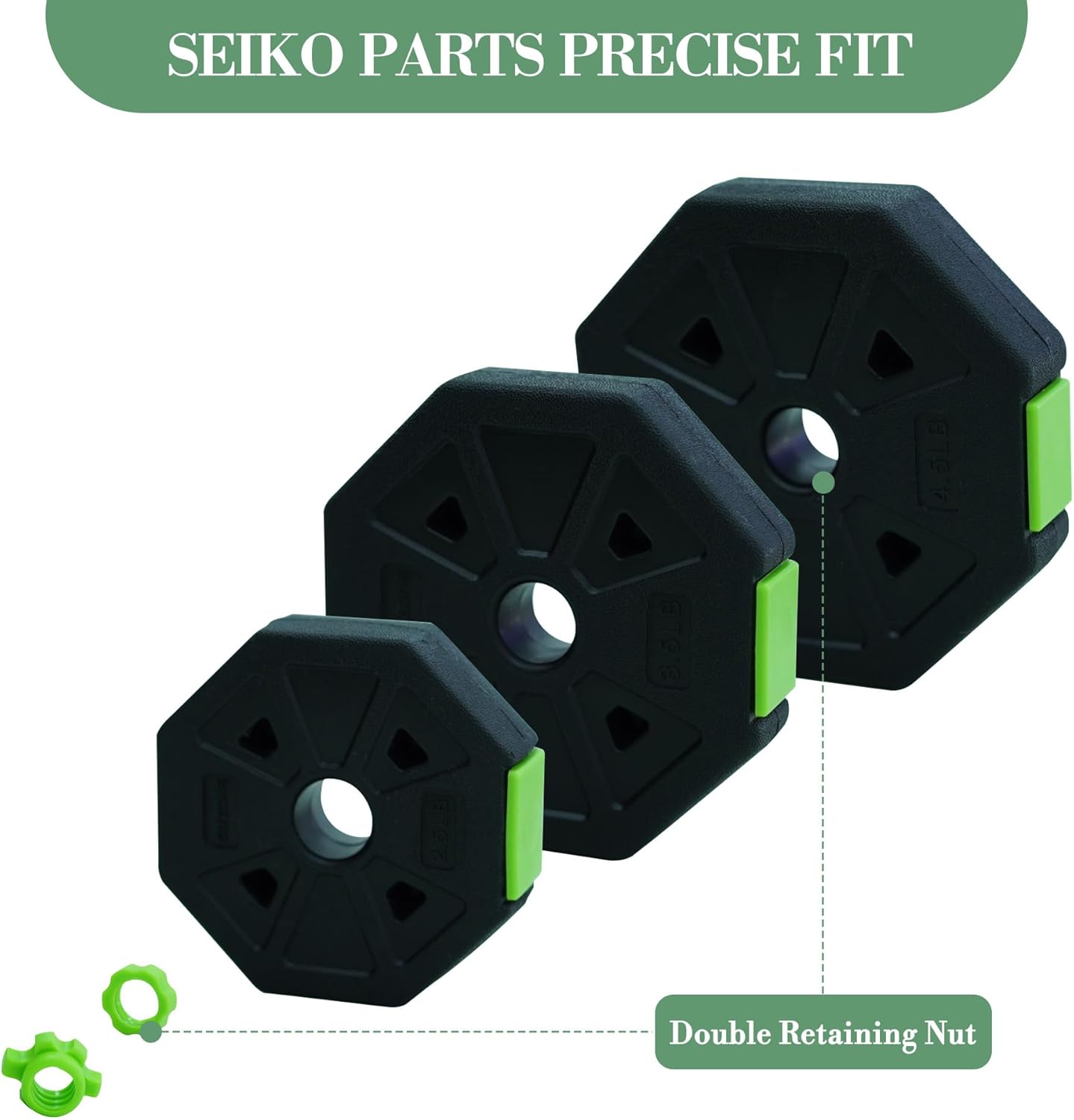 4-in-1 Adjustable Dumbbell Set, 44 lbs Weight Set Used as Dumbbell, Barbell, Kettlebell & Push up Stand, Multifunctional Home Gym Workout Equipment for Men & Women, Green